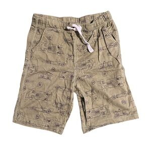 Carter's Army Green Race Car Graphic Shorts